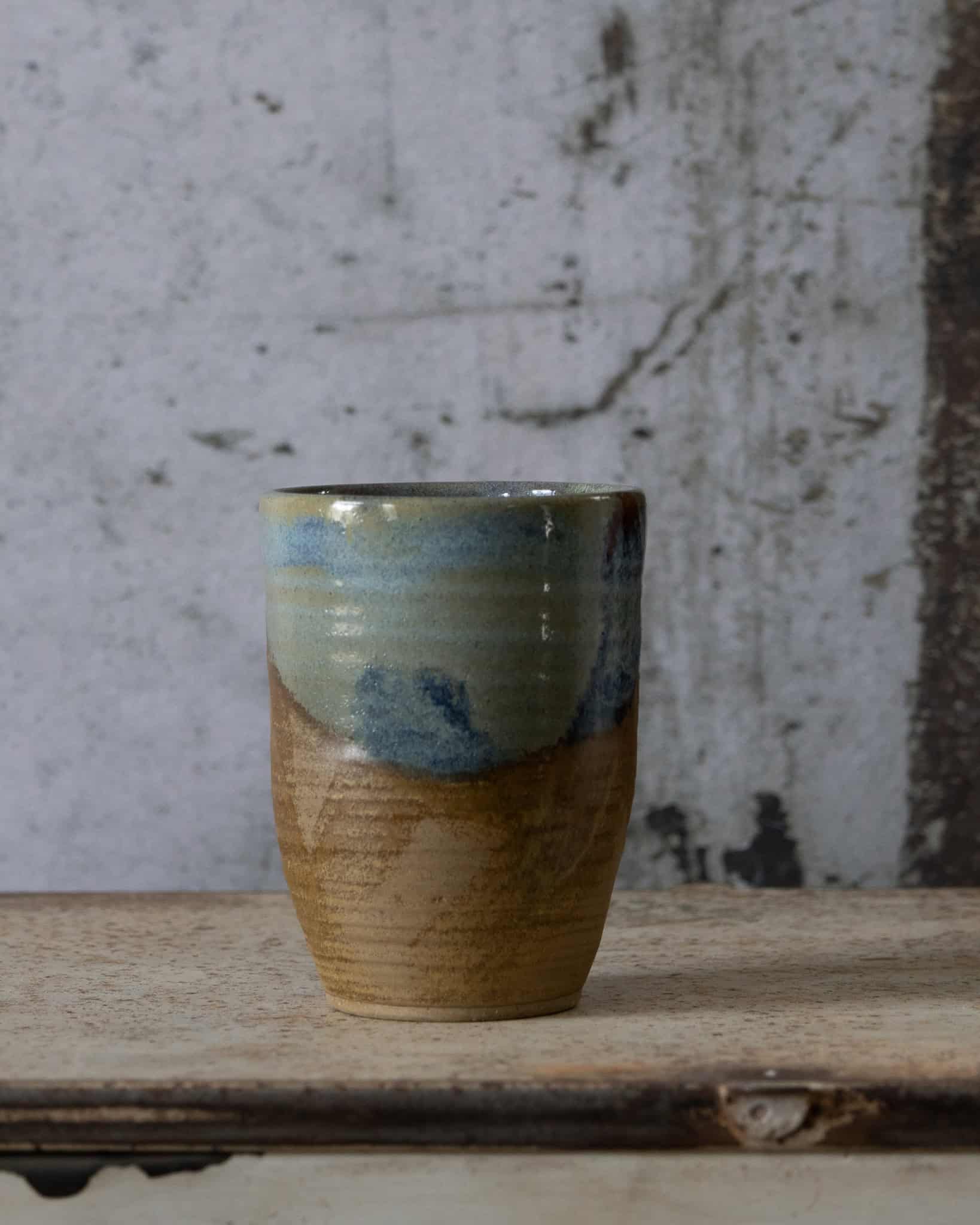 Tumbler Earth and Sky. Rustic handmade tumbler