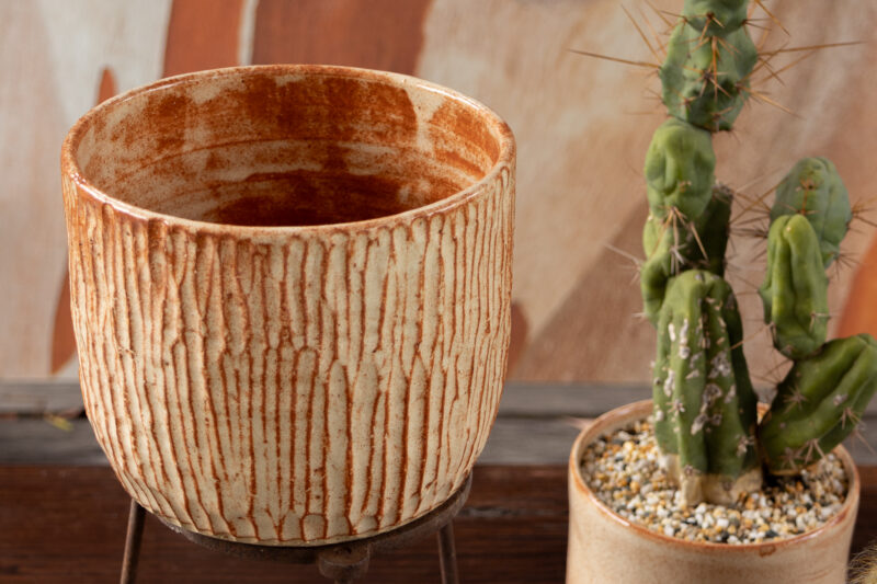 Folk Art Glaze on med-large planter