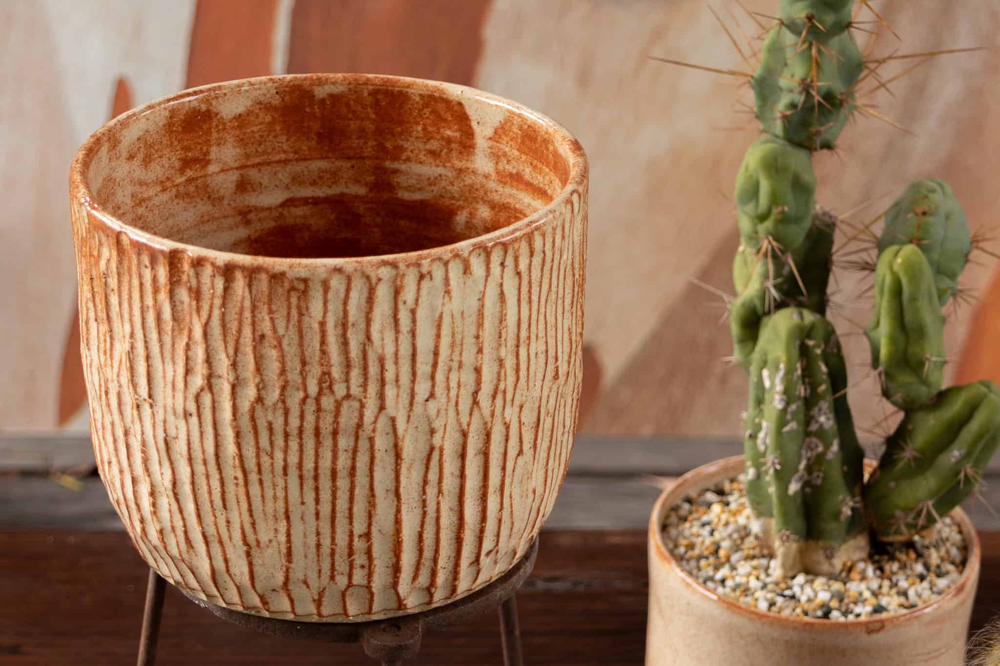 Folk Art Glaze on med-large planter