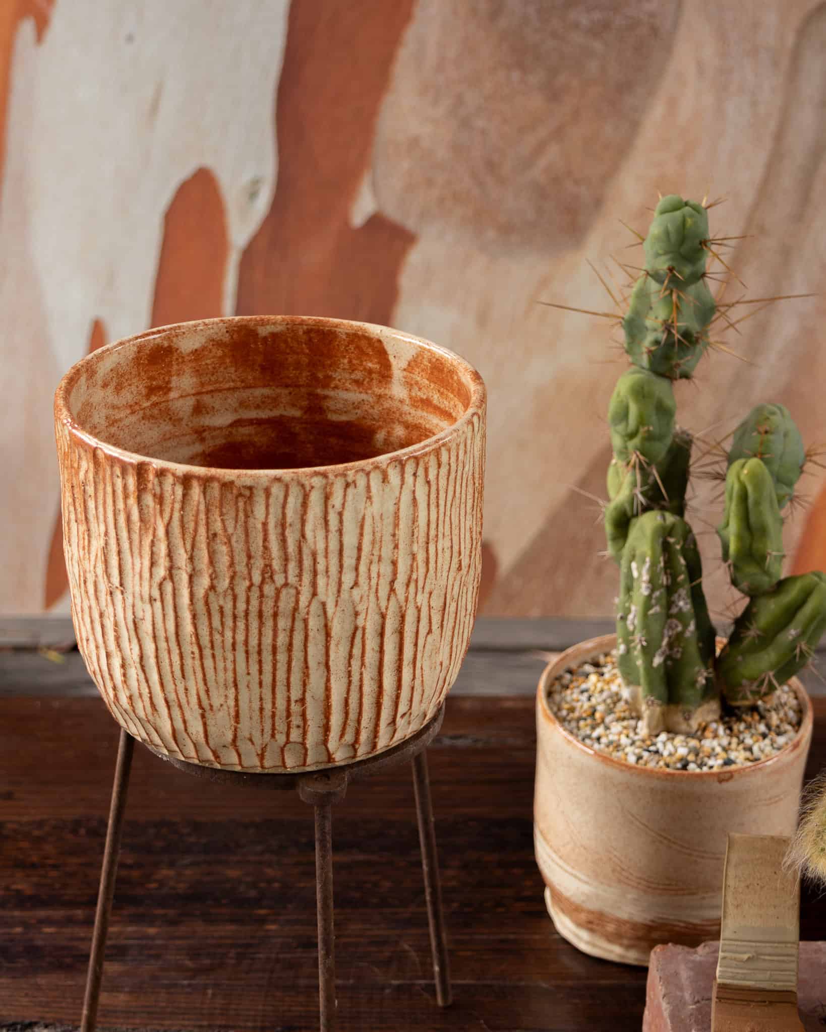 Folk Art Glaze on med-large planter