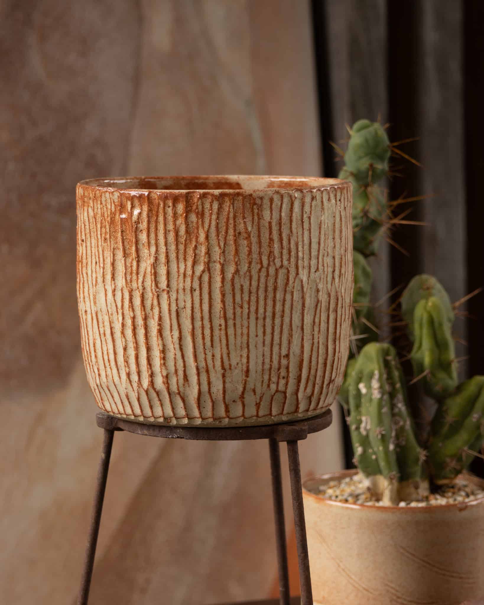 Folk Art Glaze on med-large planter
